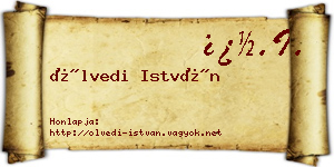 Ölvedi István névjegykártya